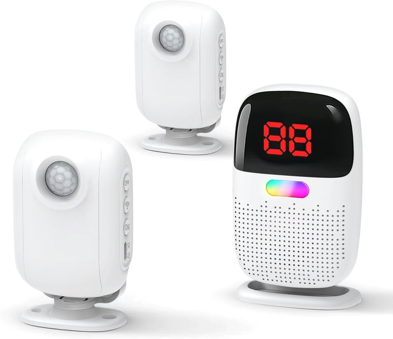 PILSAMAS Bed Alarms for Elderly Dementia Patients - Digital Sensor ID Display & Clip-On Caregiver Pager, Wirelss 1000ft Range, No Month Fee, Motion Sensors for Fall & Room Exit Alerts - Image 1